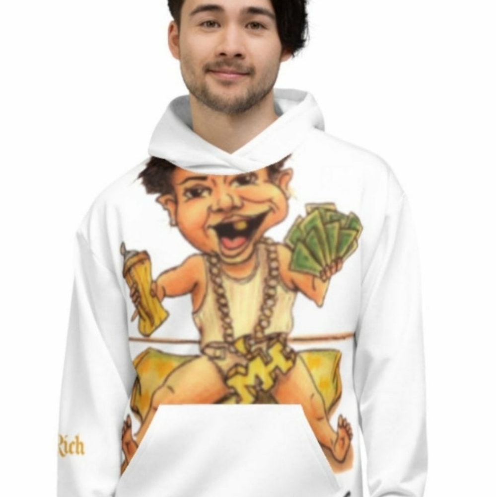Born Rich Graphic Hoodie  White